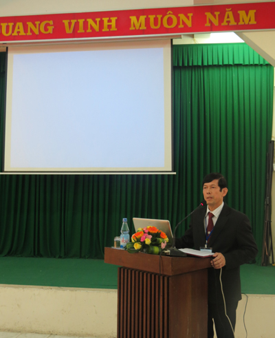 PGS.TS. Nguyễn Thám-Hiệu trưởng phát biểu chào mừng Hội thảo